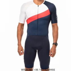 Triathlon Suit Men's Short Sleeve Trisuit Swimming Cycling Running Speedsuit Sport Professional Skinsuit One-piece Tights