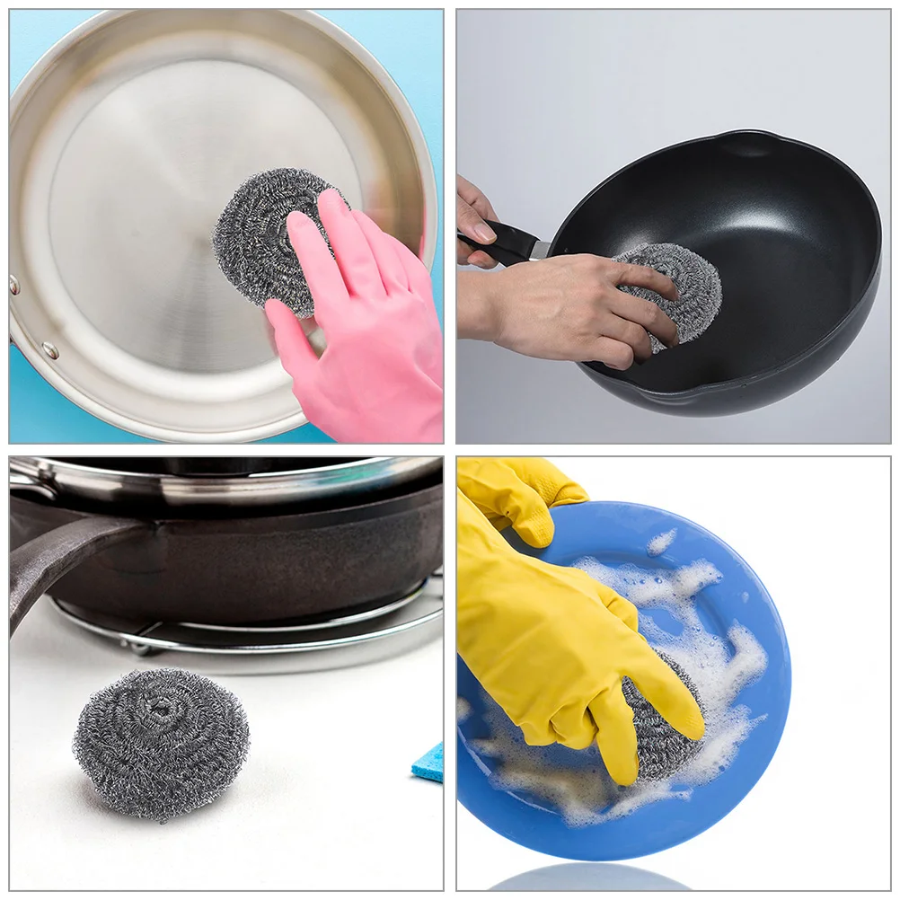 

20 Pcs Wire Scourers Steel Wool Cleaning Home Pot Tool Double Sided Dishwashing Brush Pan Scrubber Kitchen Sponge Set