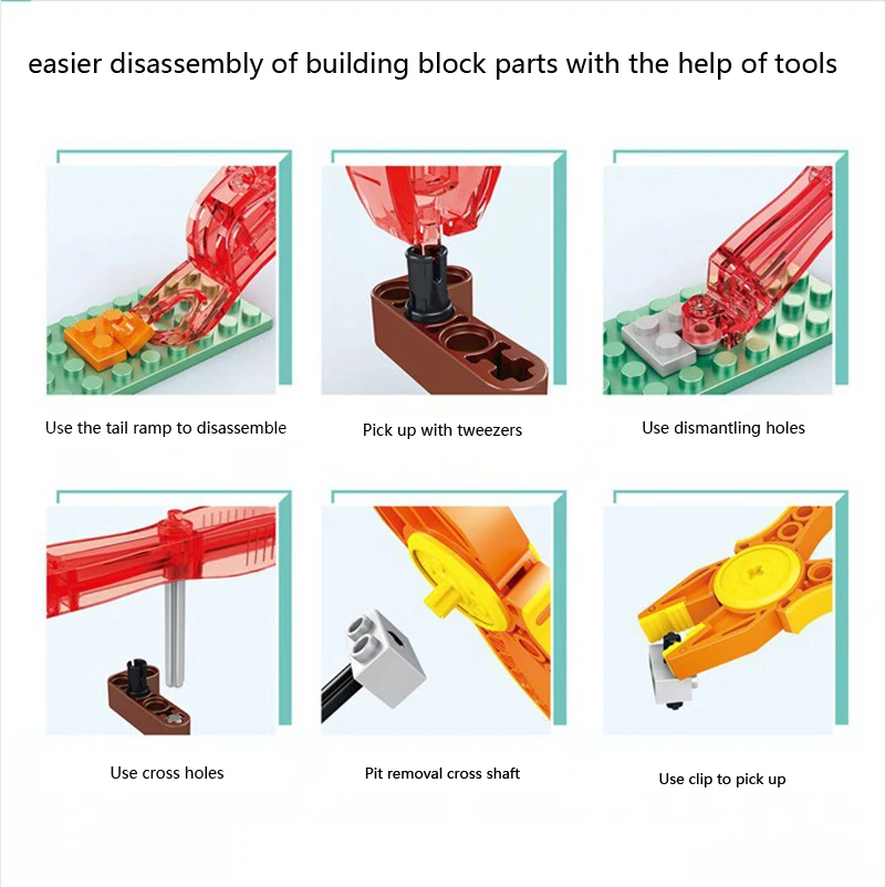 Dismantled Device DIY Hammer Pliers Clip Suit Classic Assembly Remover Building Block Brick Separator Tool Idea MOC Creative Kid