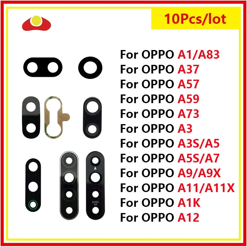 

10Pcs For OPPO A8 A91 A31 A1 A83 A3 A3S A5 A5S A7 A7X A9 2020 A9X A11 A11X A12 Rear Back Camera Glass Lens With Adhesive Sticker