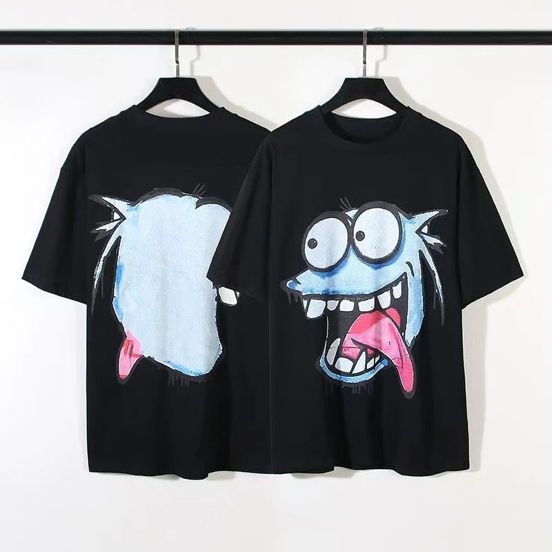 

Лето и осень 2025: забавная и модная футболка с принтом, свободный и повседневный мужской и женский спортивный топ с короткими рукавами