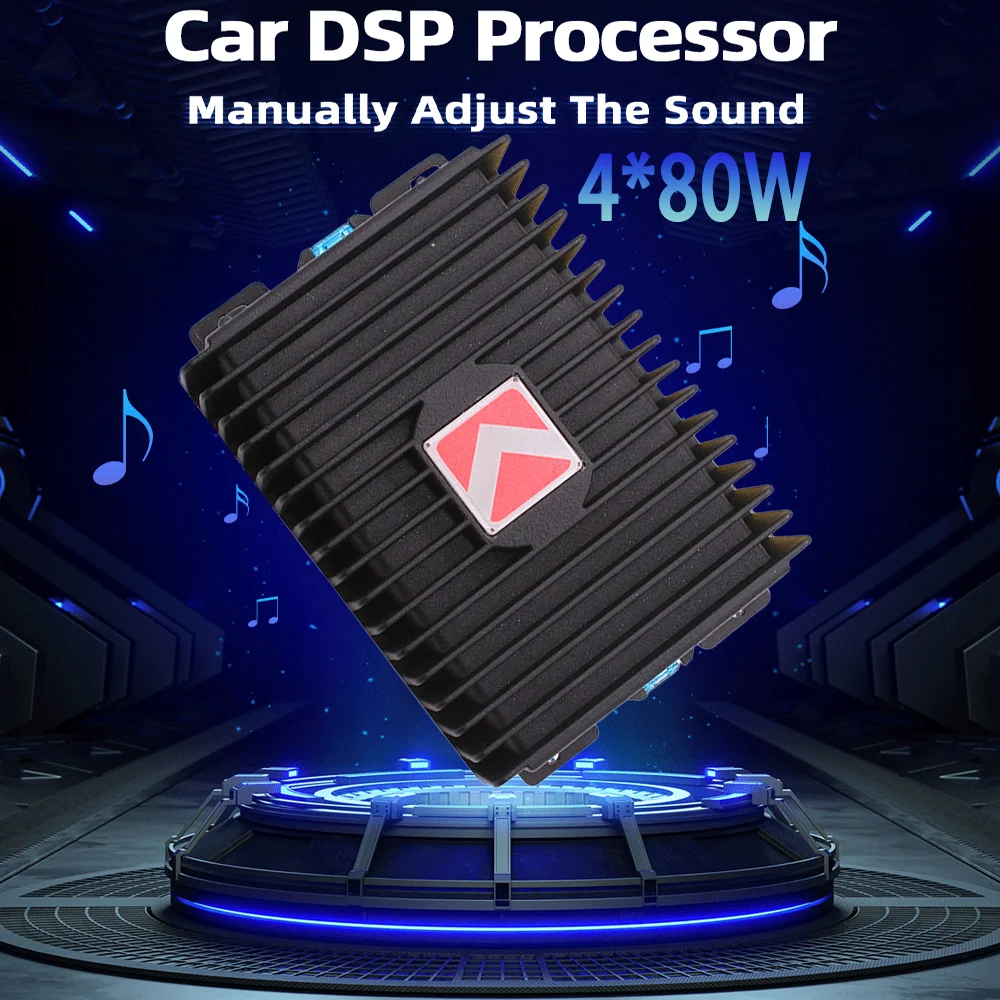 80W*4 Car Power Amplifier 4 Channel Android Big Screen DSP Audio Amplifier Hi-Fi For Car Speakers Subwoofer Power Car FM Radio