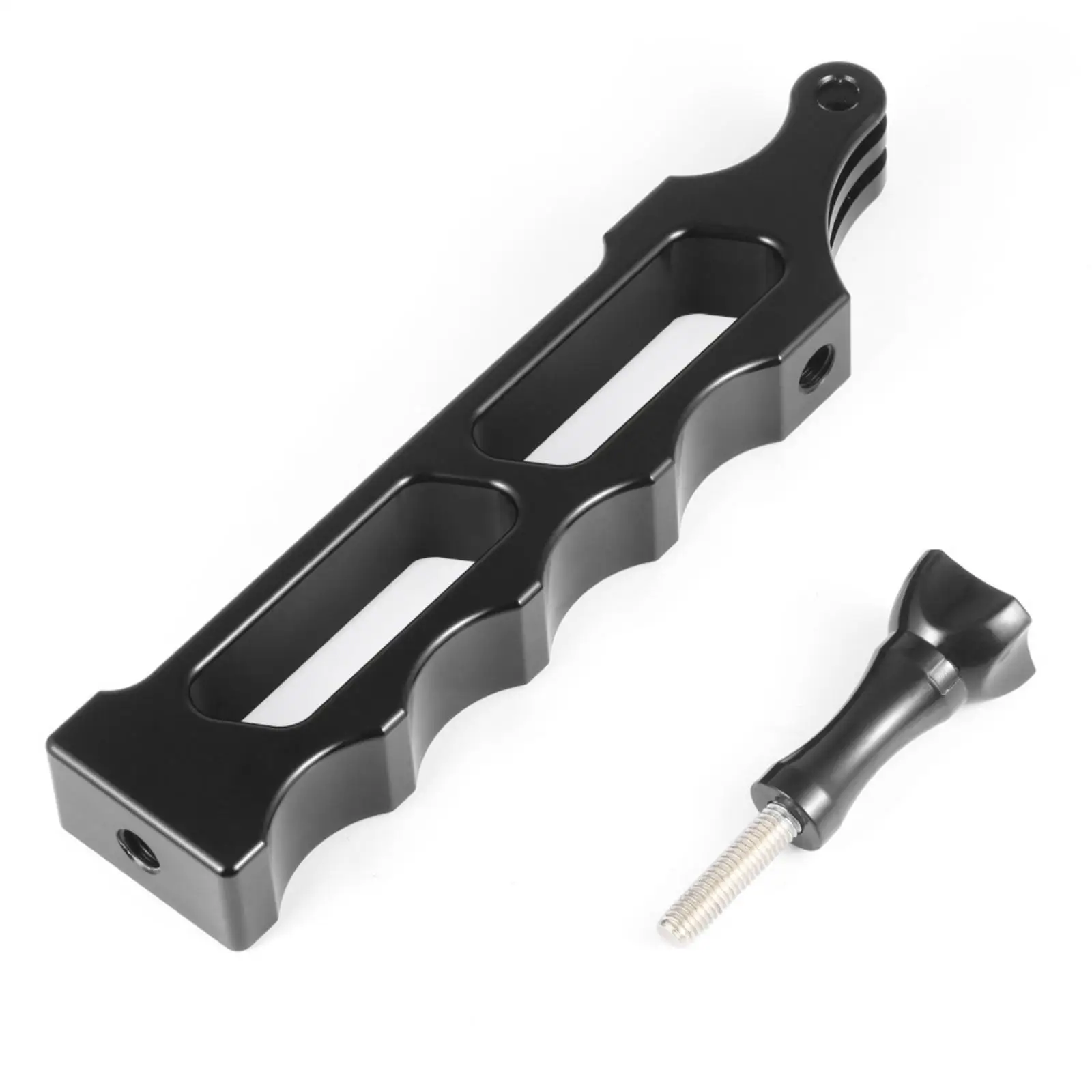 Single-Hand Action Camera Grip with Mounting Screw Portable Action Camera Selfie Handle with 1/4-Inch Thread for Vlogging,