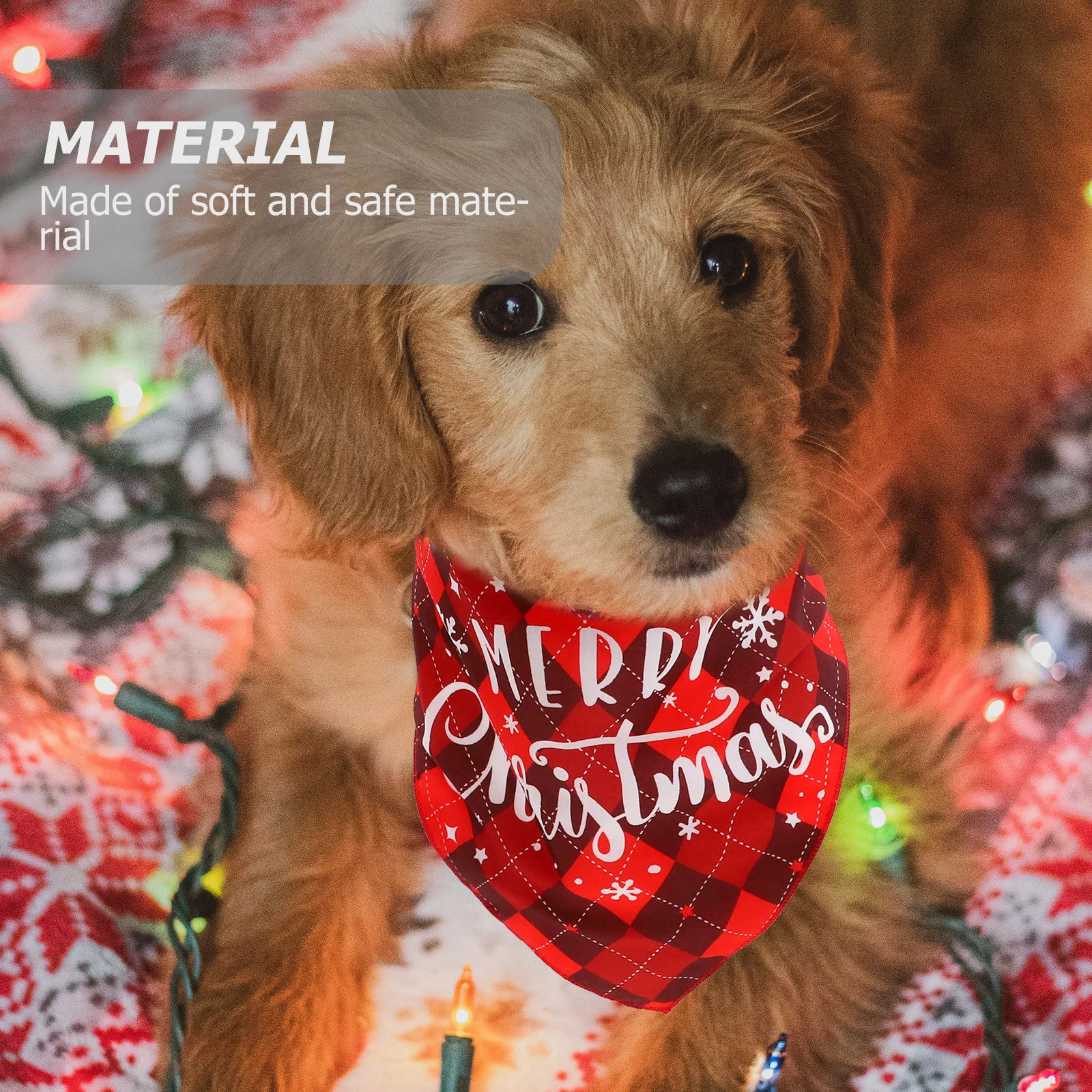 

Christmas Pet Bandana Soft Non-Fading Dog Triangle Scarf Comfortable Fit for Small Dogs Holiday Party Decorative Bandana Scarf