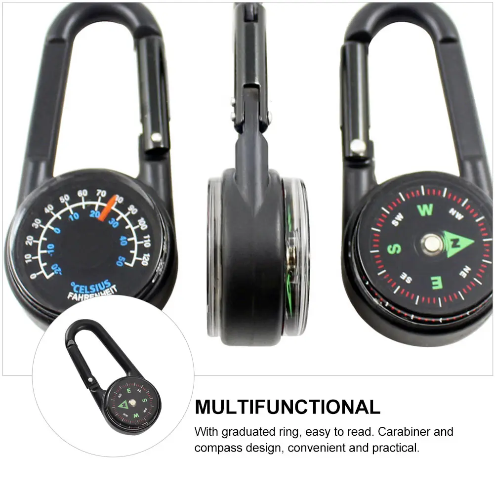 

1Pcs Carabiner Zinc Alloy Compass With Graduated Ring Perfect For Camping Adventures