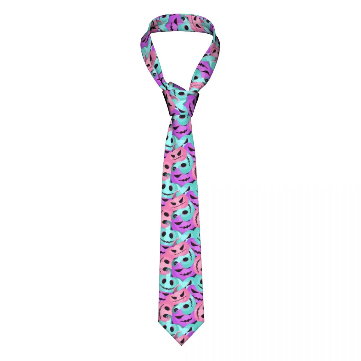 

Mens Tie Slim Skinny Spooky Pumpkins Necktie Fashion Necktie Free Style Men Tie Party Wedding