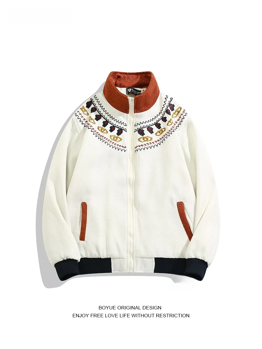 

Бейсбольная куртка Boyue Ethnic Sle с вышивкой и воротником-стойкой, верхняя одежда для весны, осени и зимы