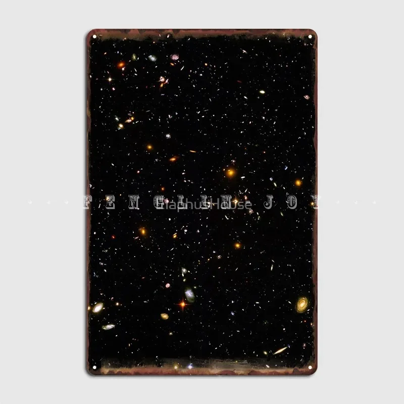 Hubble Ultra Deep Field Poster Metal Plaque Club Party Bar Cave Funny Plaques Tin Sign Poster