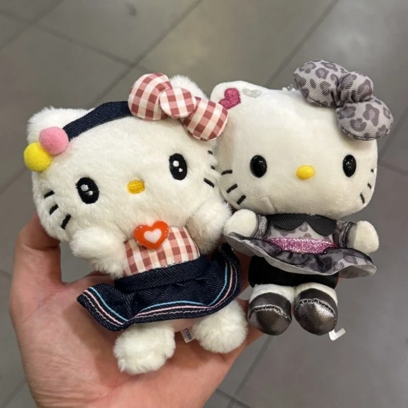 

Sanrio Hello Kitty Heisei Series Leopard Print and Red Dress Soft Plush Keychain Travel Backpack Makeup Bag Decoration Girl Gift