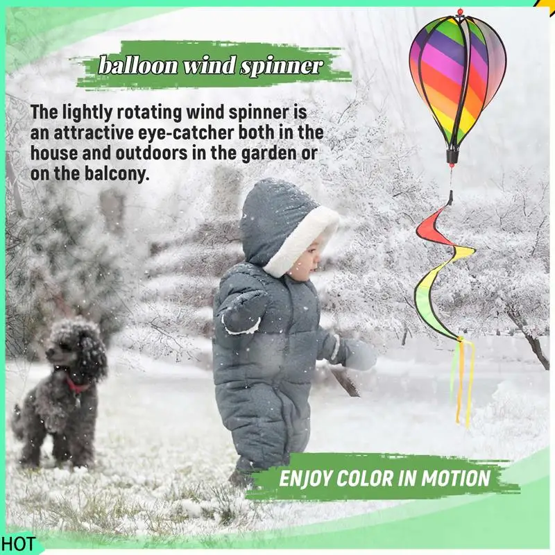 AWAH 2PCS Balloon Wind Spinner Striped Windsock Balloon Yard Decor Spiral Balloon Windmill