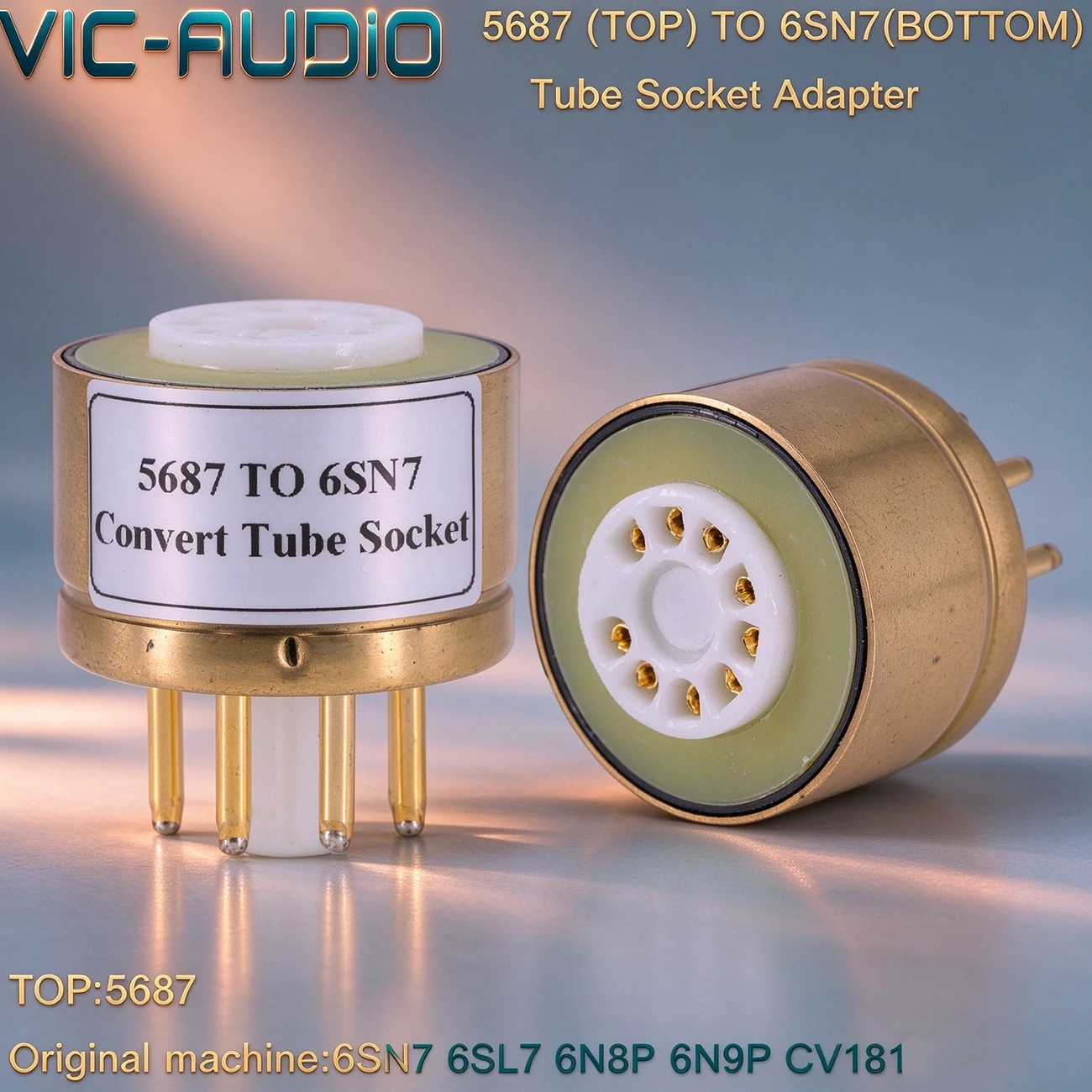MOLEE CHUN 1PC 5687 TO 6SN7 6SL7 6N8P 6N9P Tube Socket Adapter 8PIN TO 9PIN Audio AMP Tube Converter 5687 6SN7