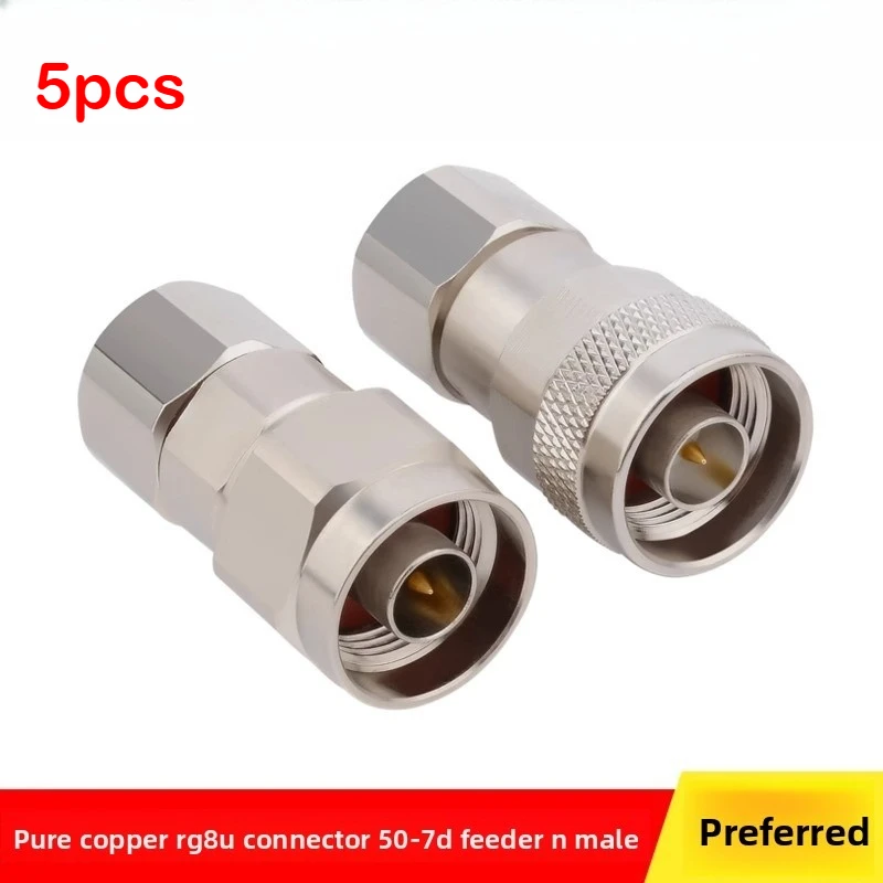 5pcs RG8/U Feeder Type N Male 7D-FB SYWV50-7 LMR400 GPS Feeder Connector, Solder Free All Copper