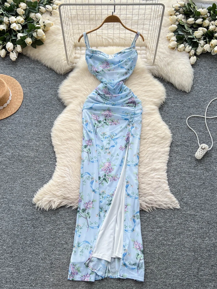 Bloemenprint Slim Fit Dr Koreaanse Sle Hoge Taille A-lijn Rok ort Sve Dames Zomer Dr Hot Girl Design