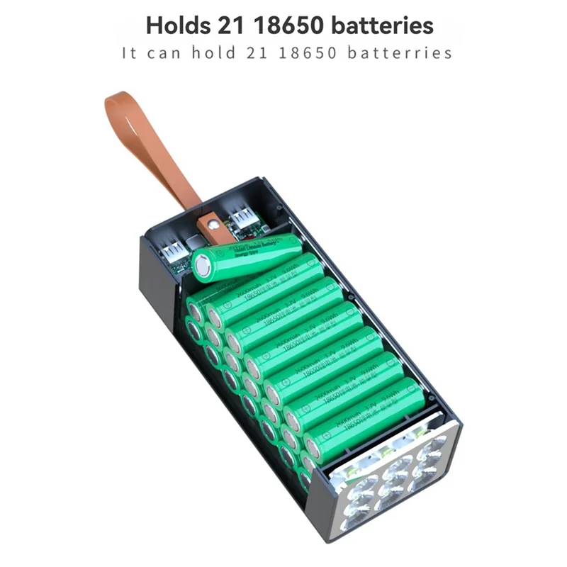 Portable DIY Power Bank Case For 21*18650 Batteries Portable External Battery Box For Mobile Phone Charging D21