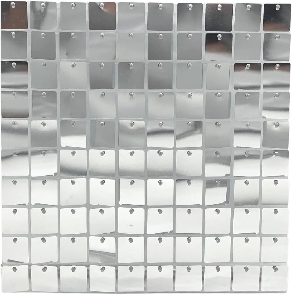 

24 Pcs Silver Shimmer Wall Backdrop Panels for Party Decoration,4 FT x 6 FT Silver Sequin Backdrop for Birthday Anniversary