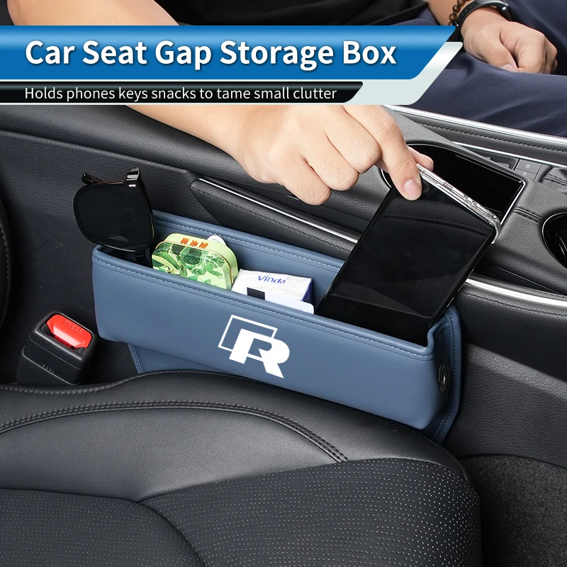 

Car Trapezoidal Seat Gap Organizer PU Leather Storage Box Auto Accessories For VW R Scirocco Jetta Beetle Passat Polo Tiguan
