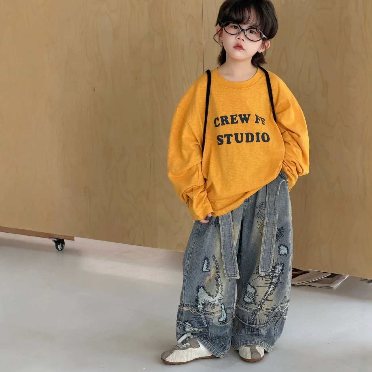 Children Clothes Kids Long-sleeved T-shirts Autumn Trendy Round-neck Tops Cotton Stylish Versatile Boys and Girls T Shirt