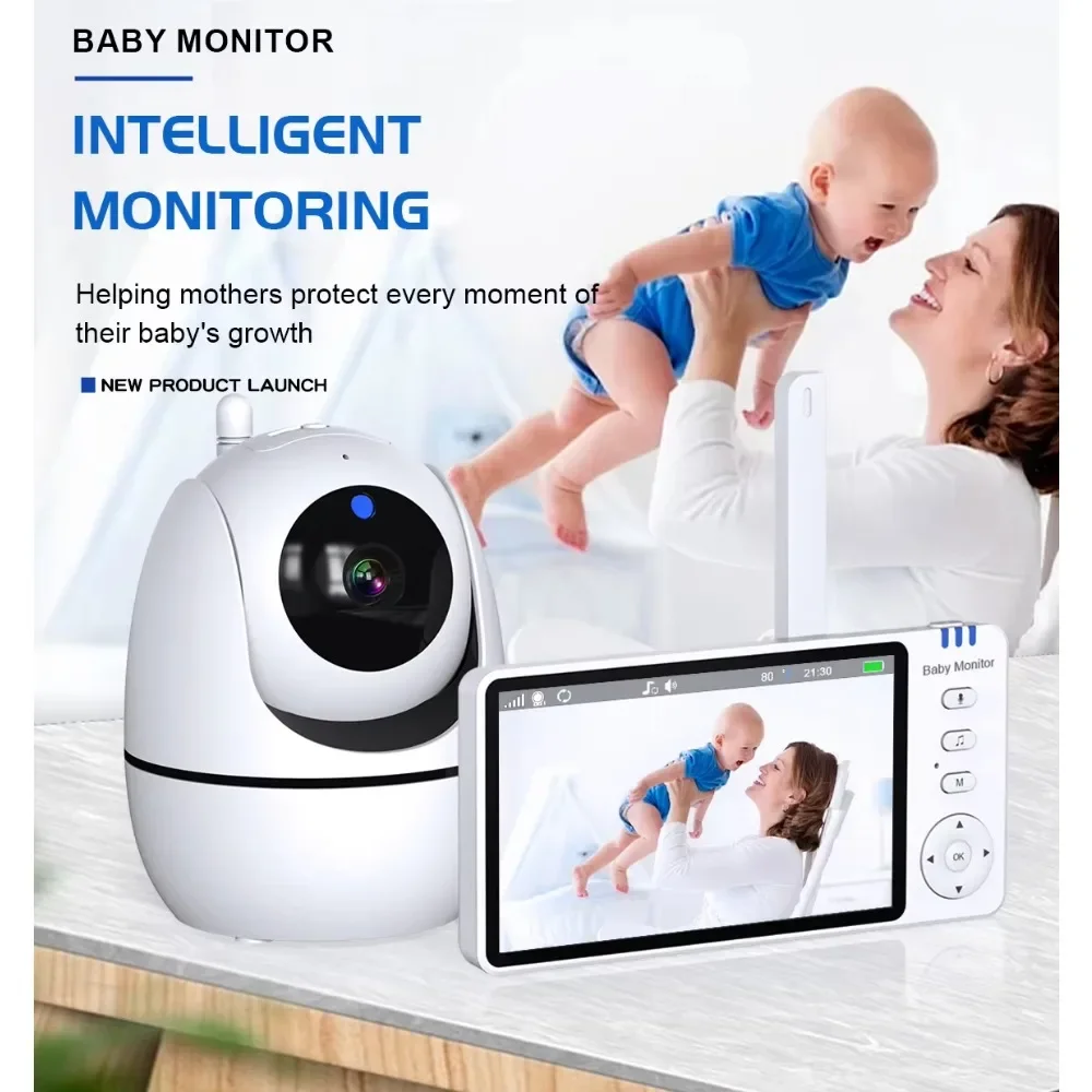 5 นิ้ว Video Baby Monitor การตรวจสอบไร้สาย 2.4G Two WAY Audio จอแสดงผลวิดีโอดิจิตอลกล้องความปลอดภัย-สําหรับทารกแรกเกิด