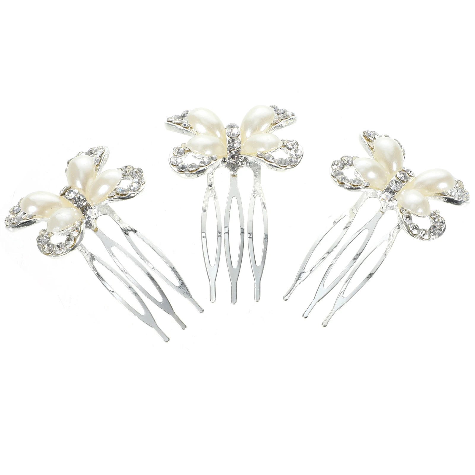 

3pcs Hair Comb Accessories Crystal Rhinestone Wedding Side Combs Metal Bridesmaids Bridal Pearl Hairpieces Girls Hairstyle