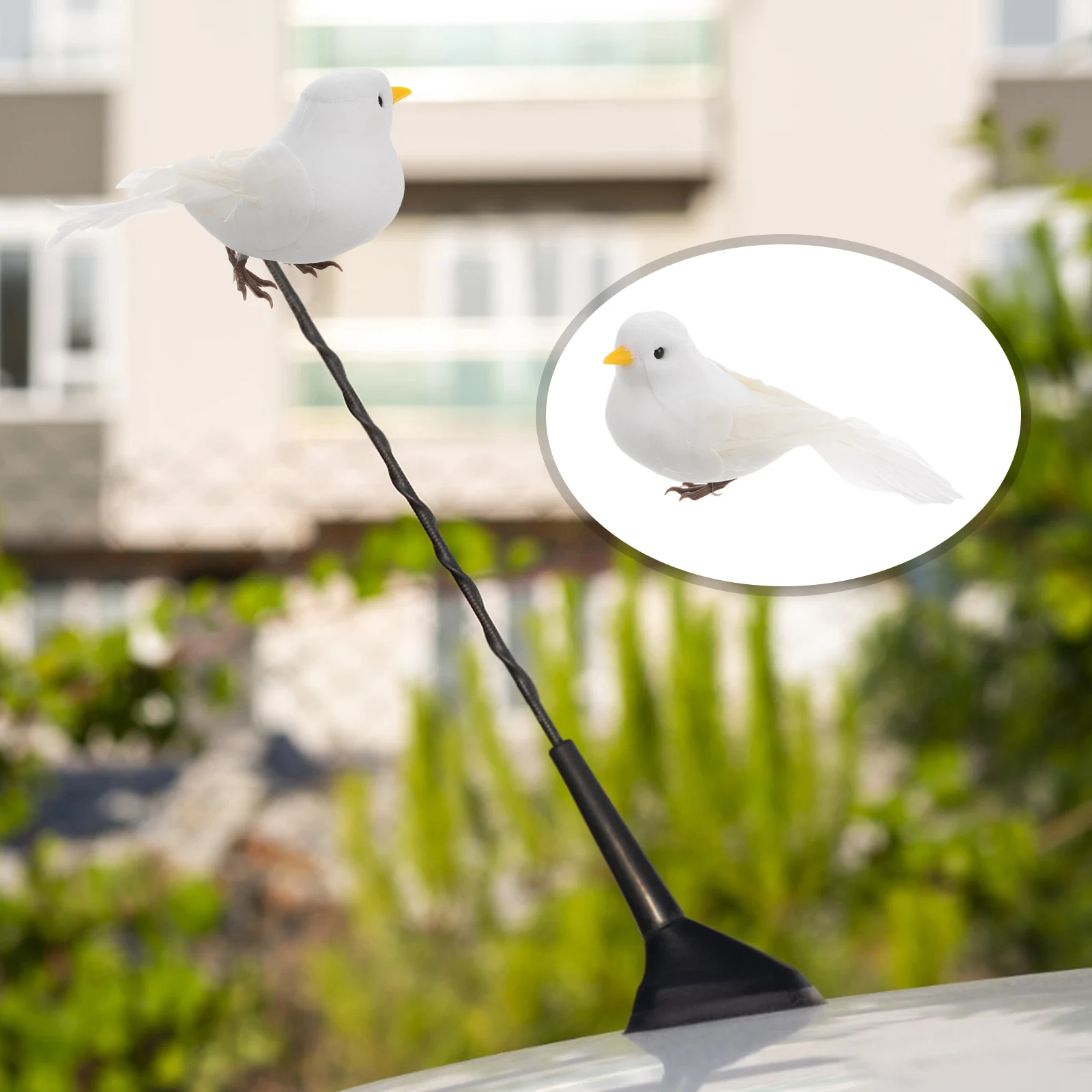

Car Roof Antenna Decoration Cartoon Pigeon Toppers Durable Plastic Easy Installation Fits Most Models Enhances Appearance
