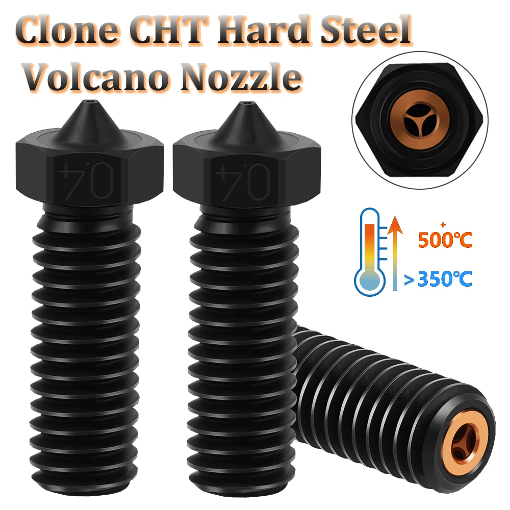 

2pcs Hardened Steel Clone CHT Nozzle 3D Printer Parts High Flow CHT Volcano Nozzles For Sidewinder X1 X2 Genius Pro Vyper