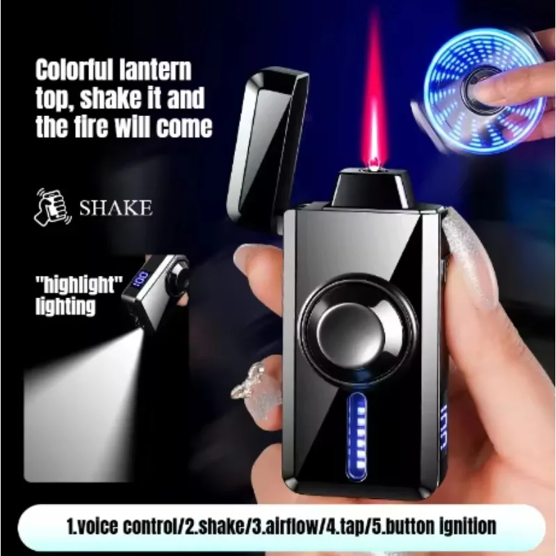 

Flashing Color Light Fingertip Gyroscope Intelligent Voice Control Multiple Ignition Direct Charge Inflatable Windproof Lighter