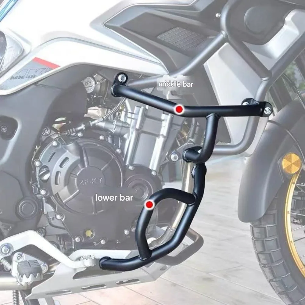 FOR KOVE 525X Anti-Crash Crash Bar Split Design Matte Black Rust-Proof Carbon Steel Middle And Lower Bars Sold Separately