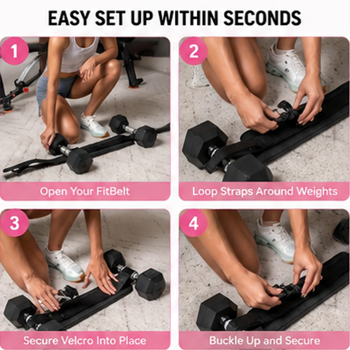 Heavy Duty Nylon Hip Thrust Belt, Adjustable Thick Padded Dumbbell Glute Workout Strap, Portable Home Gym Fitness Equipment - view 4