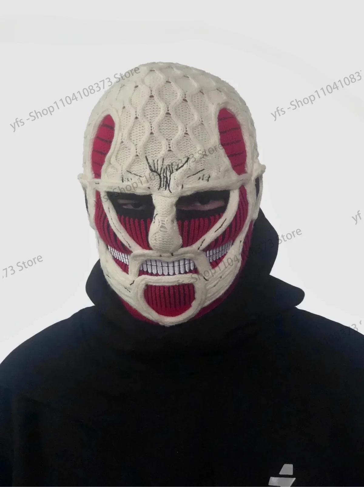 Attack On Titan Mask popular explosive models giant head hat  Ski cap cycling cap handmade fall and winter warm pullover hat