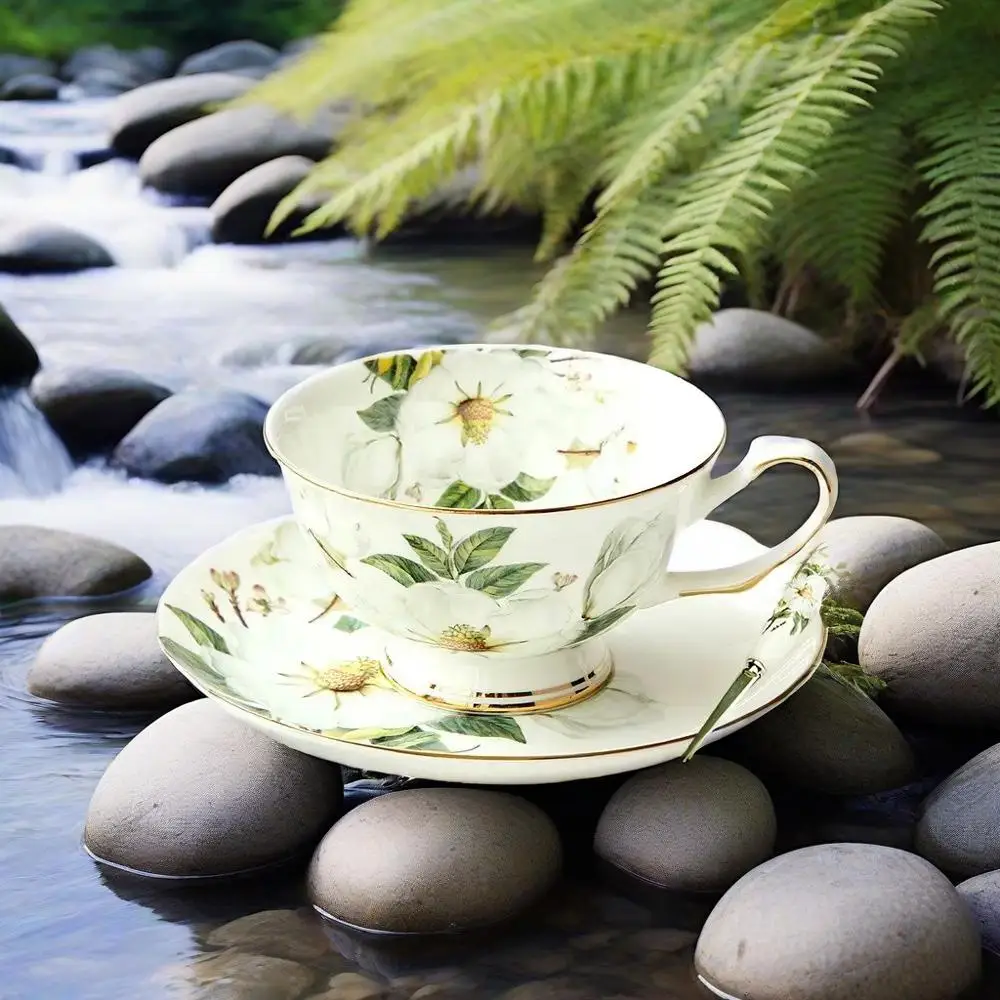 

English afternoon tea mug European Royal Coffee Cups set,Include 1 TeaCup 1 Saucer 1 Spoon, Advanced Porcelain Mug