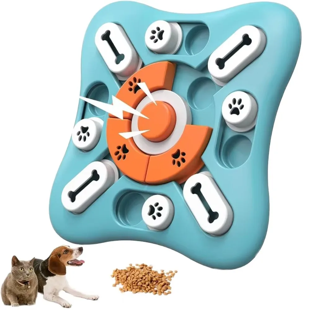

Sound-producing Dog Toys Slow Feeder with Non-slip Mat Nontoxic Dog Puzzle Toys BPA Free Plastic Dog Food Dispenser Training