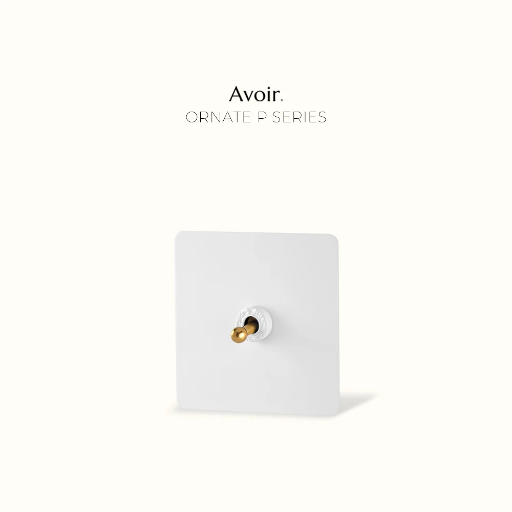 

Avoir White Slim Frame Round Lever Switch Light Switches Toggle Switch 220V Stainless Dimmer UK Electrical Sockets And Switches