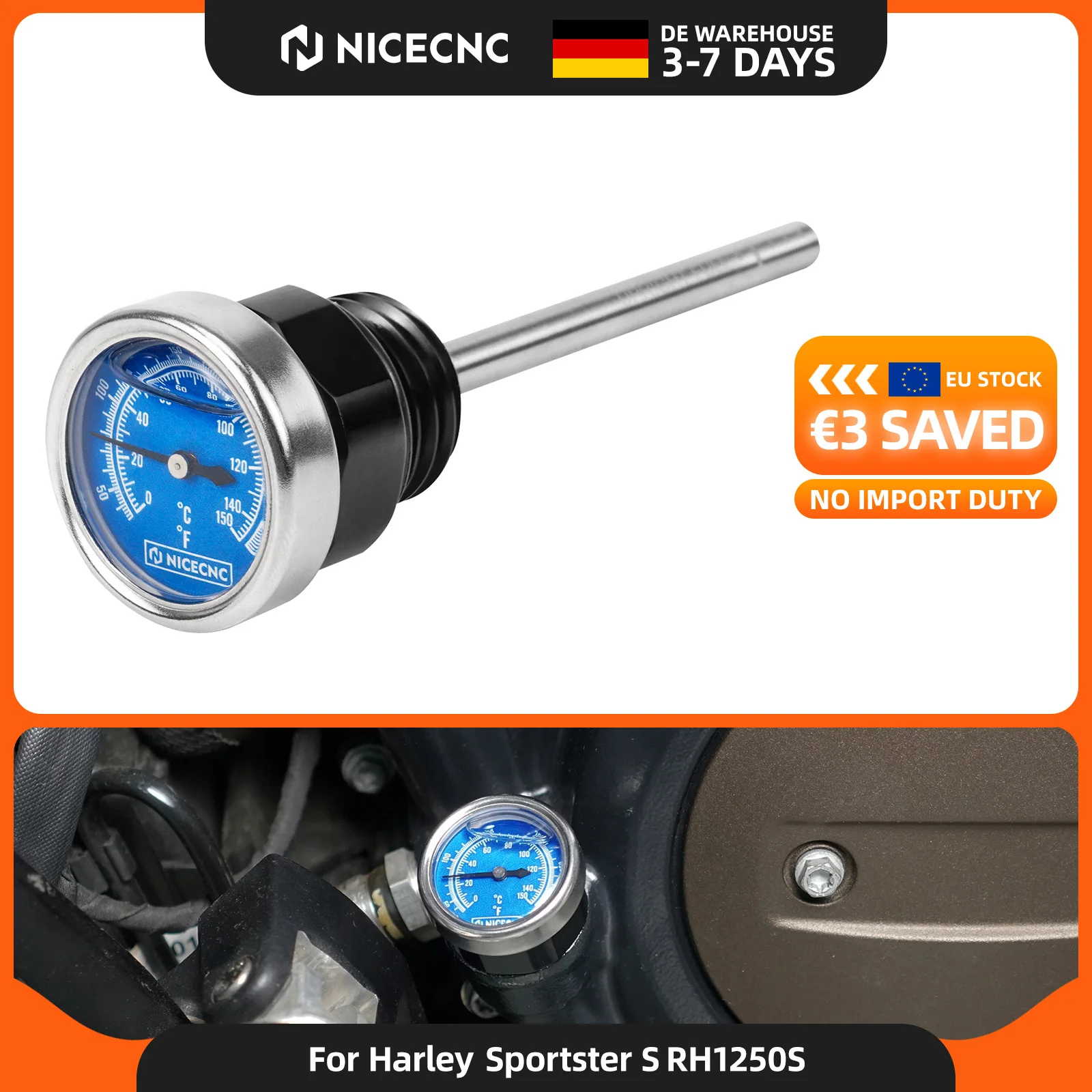 Image of 2021-2024 Für Harley Sportster S RH1250S Ölmessstab Temperaturanzeige Pan America 1250 	 RA1250 2021-2024 Pan America 1250 Special RA1250S 2021-2024 Nightster RH975 2022-2024 Nightster Special RH975S