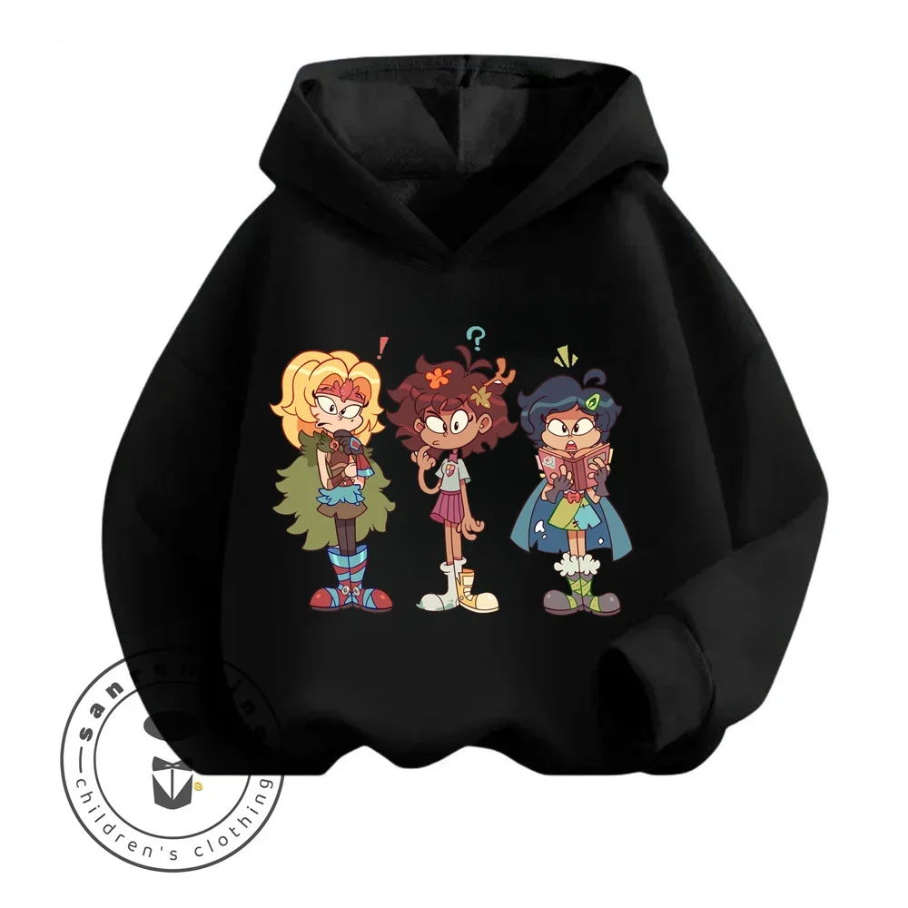 2024 Autumn and Winter Seasons Casual Style Amphibia Animated Cartoon Print Design Exquisite Long-sleeved Hoodie for Children