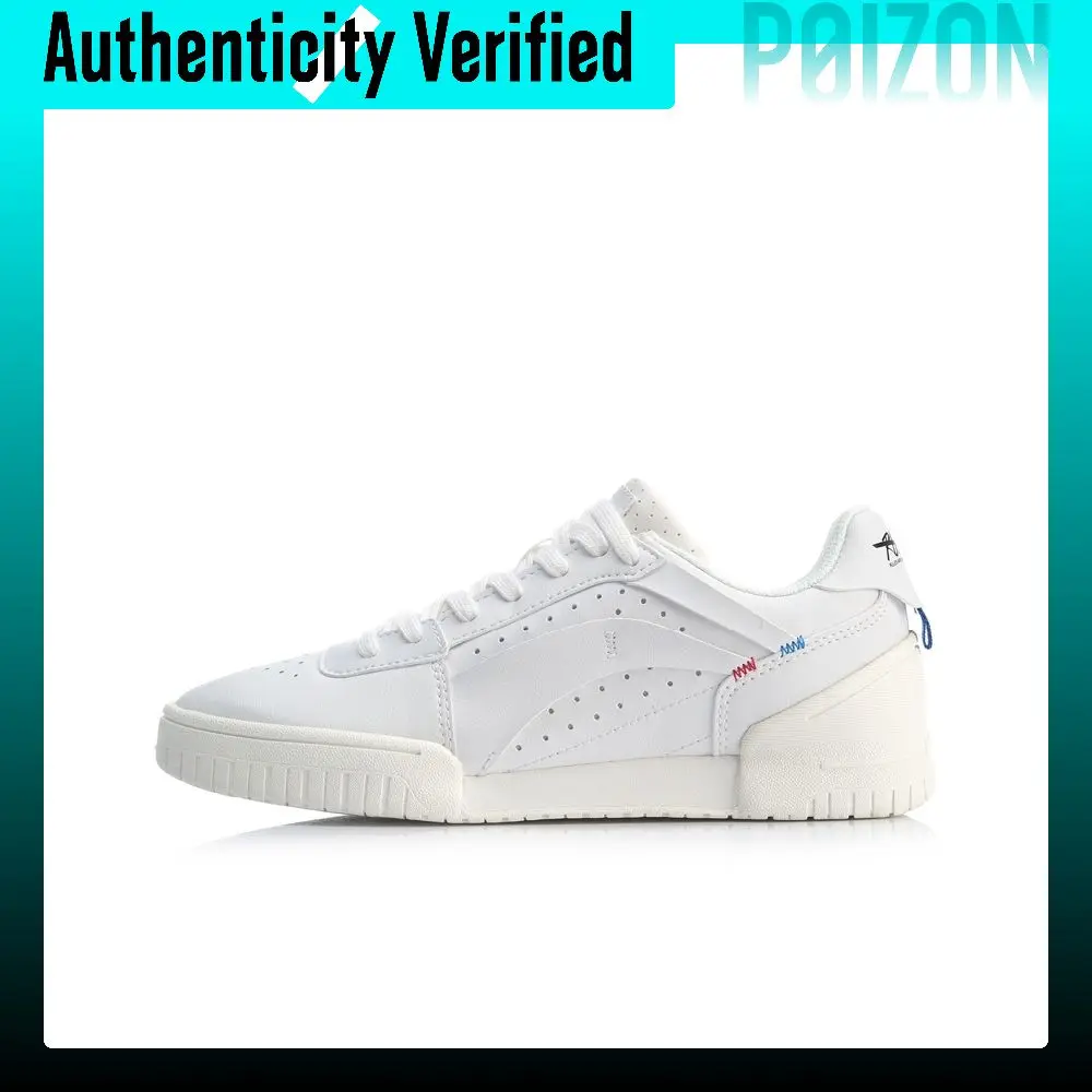 Li Ning Synthetic Leather Breathable Lightweight Breathable And Lightweight Low top Skateboard Shoes Women's AGBP048-1