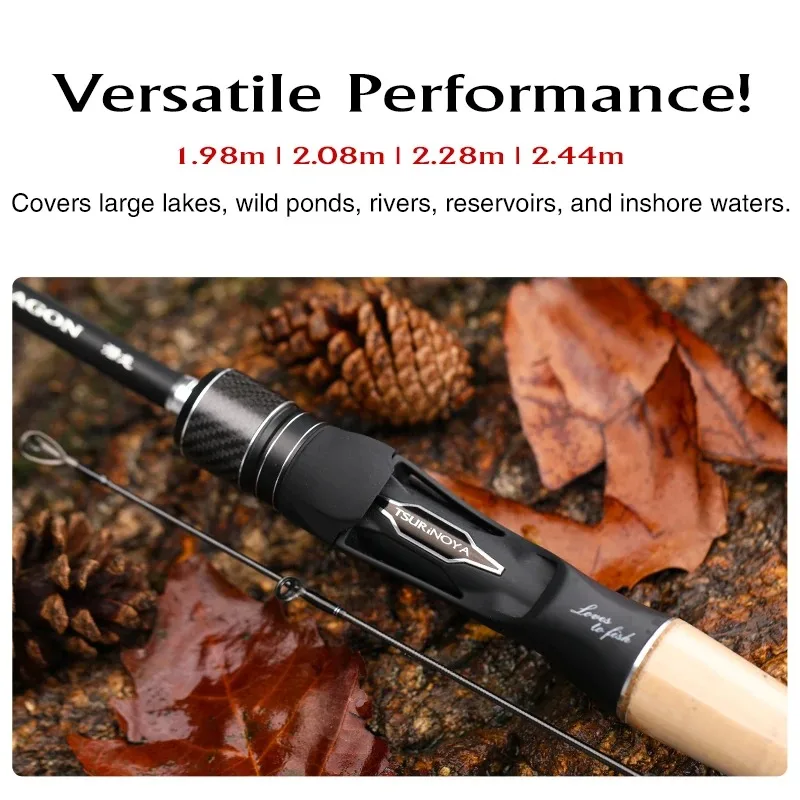 Imagem -04 - Tsurinoya Dragon Fishing Rod Guia Fast Action Fuji Rod de Carbono Giratório para Bass e Pike l ml m 1.98m 2.08m Seção