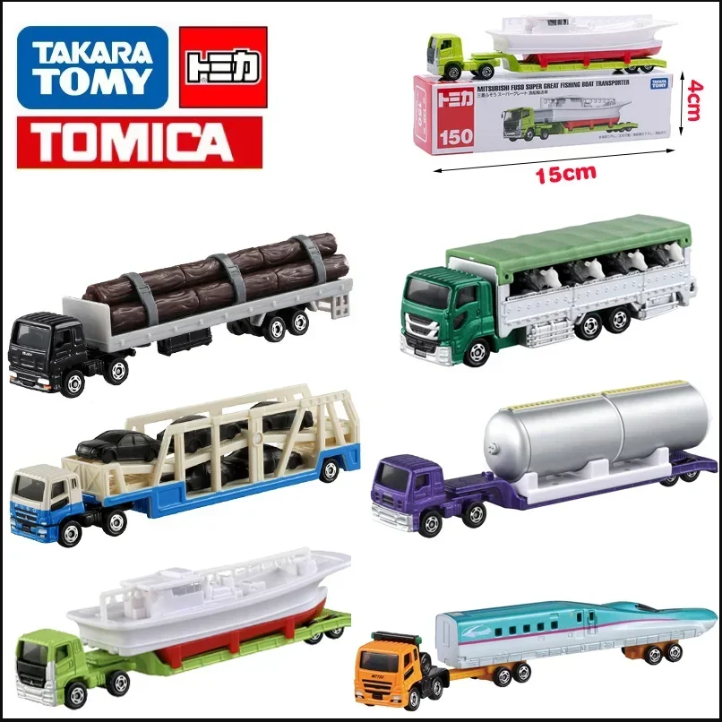 TAKARA TOMY Tomica Alloy Car Model Boy Toy Ornaments Large Crane Construction Crane Pet TransporterFire Truck Extension Car