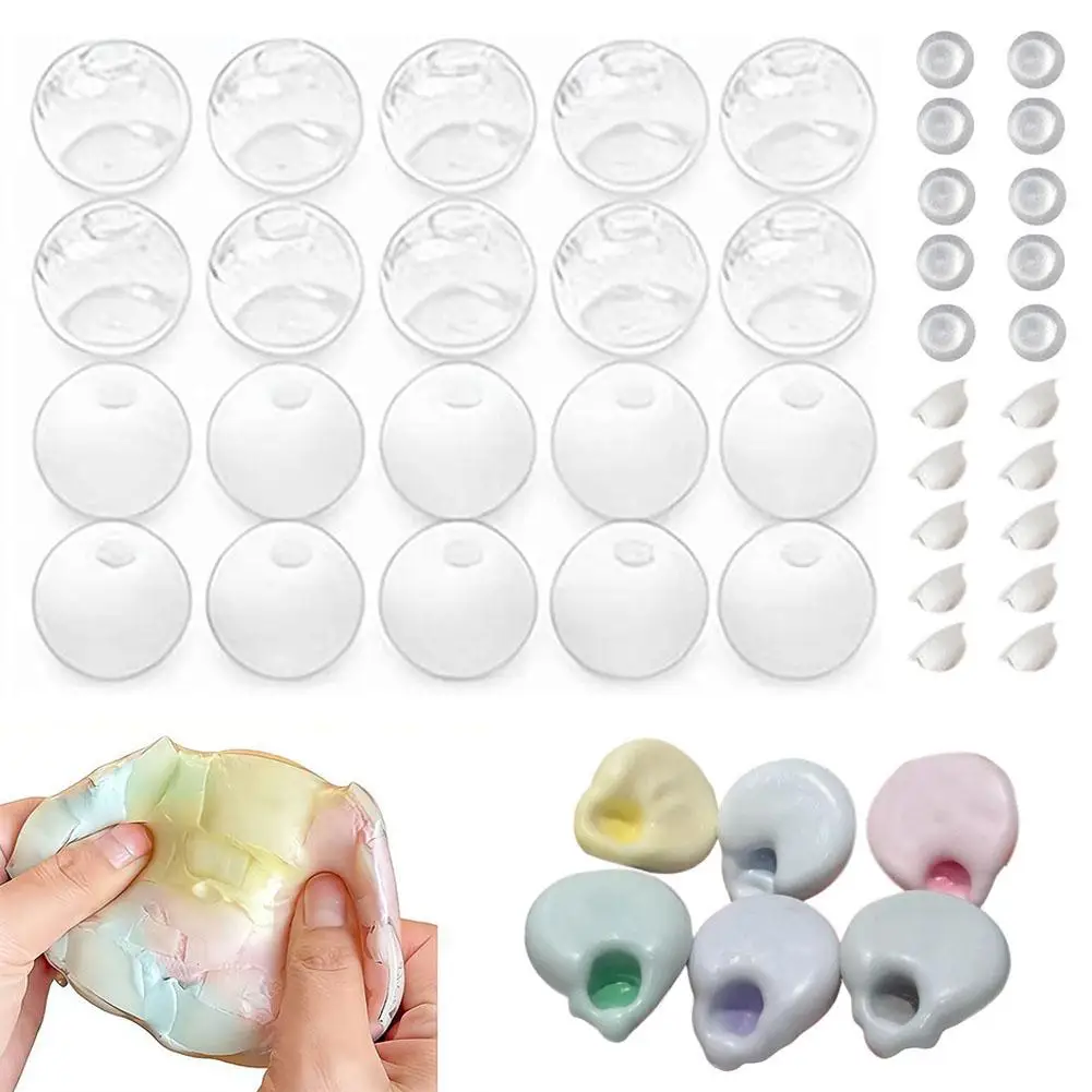 10Pcs/Set Relieve Stress Ball Toy Handmade Ball DIY Empty Ball TPR Fluid Squishy Squeeze Ball Gifts -4/5/6CM