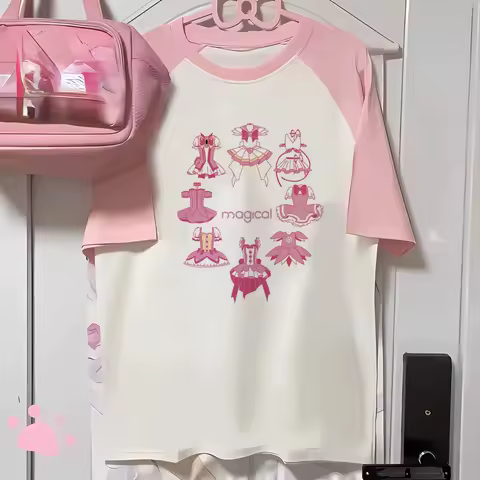 Puella Magi Madoka Magica t-shirts women stretchy tshirt girl anime clothing