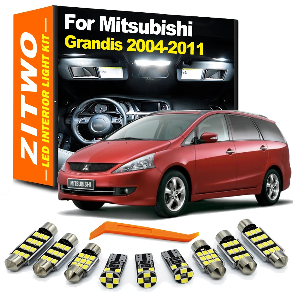 

ZITWO 18 шт. автомобильные аксессуары, светодиодная лампа, внутренняя купольная карта, комплект освещения для Mitsubishi Grandis 2004 2005 2006 2007 2008 2009 2010 2011