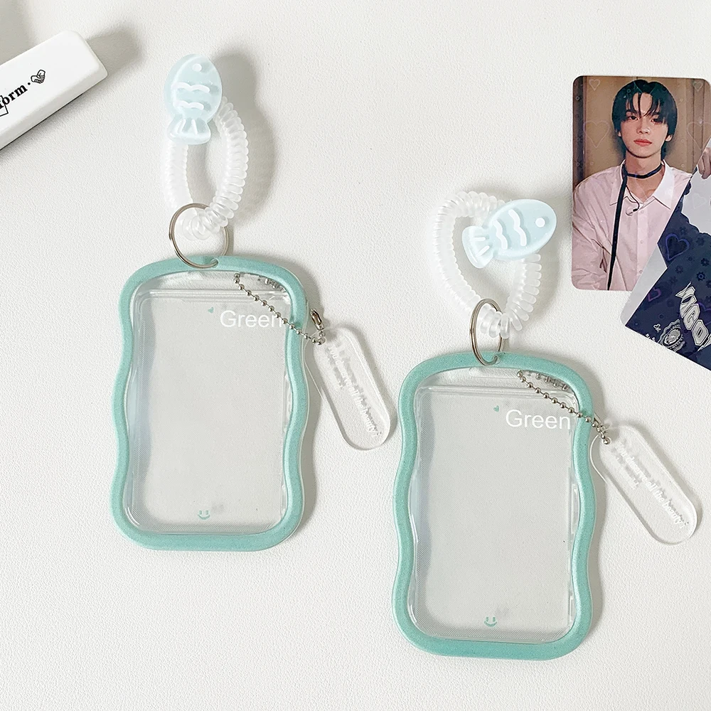 Ins Style Ocean Theme Card Holder Simple Style Transparent Acrylic Goo Card Holder KPop Idol Photo Card Case Work ID Card Holder