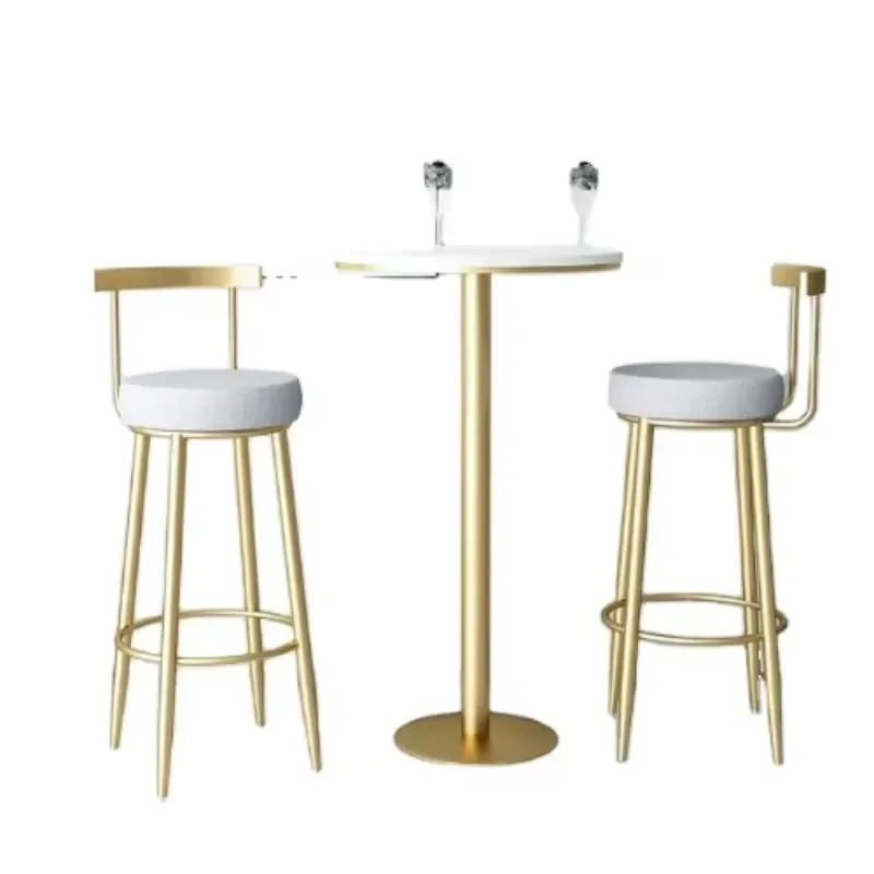 

*Bar Chair Home Tall Nordic Metal Luxury Gold Velvet Kitchen High Modern Stools Chair Bar Furniture For Bar Table