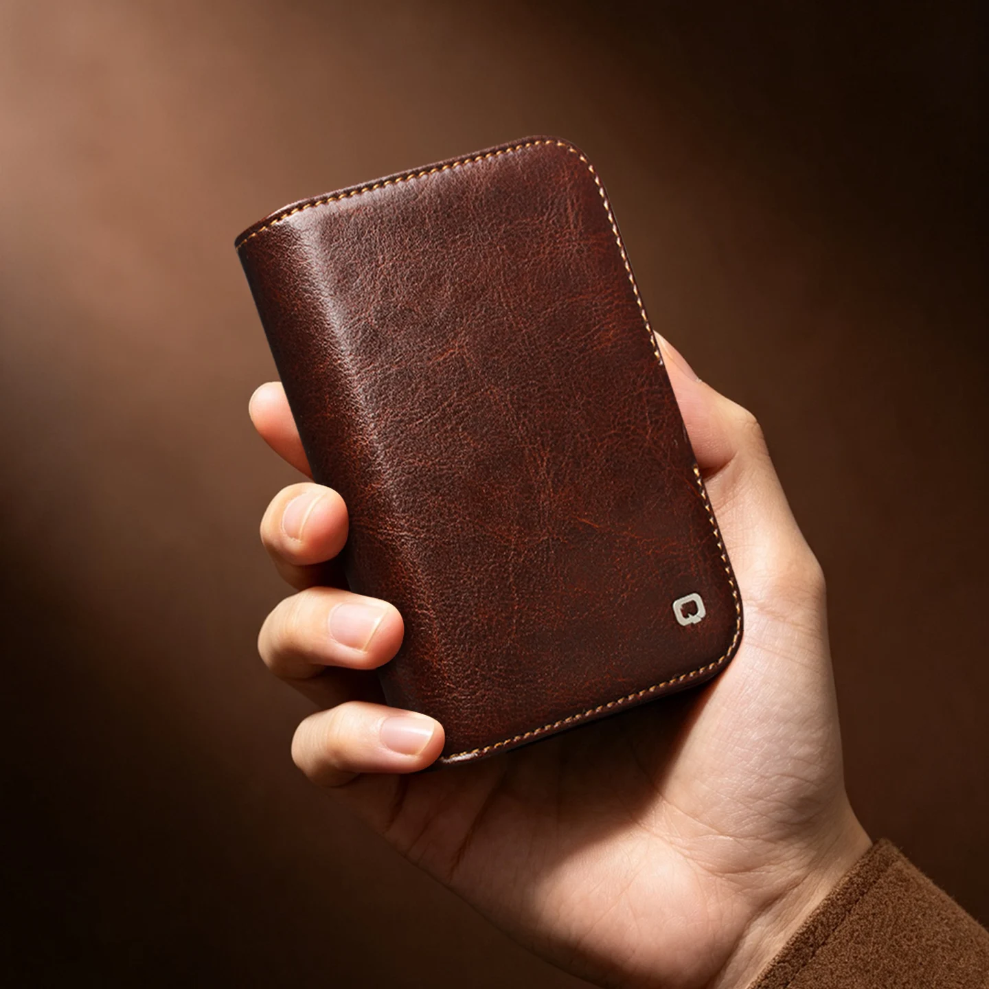 QIALINO Premium Genuine Leather Case for Apple Iphone Due 18 17 Air 16 15 Pro Max Plus Card Slot Wallet Cover ForCase
