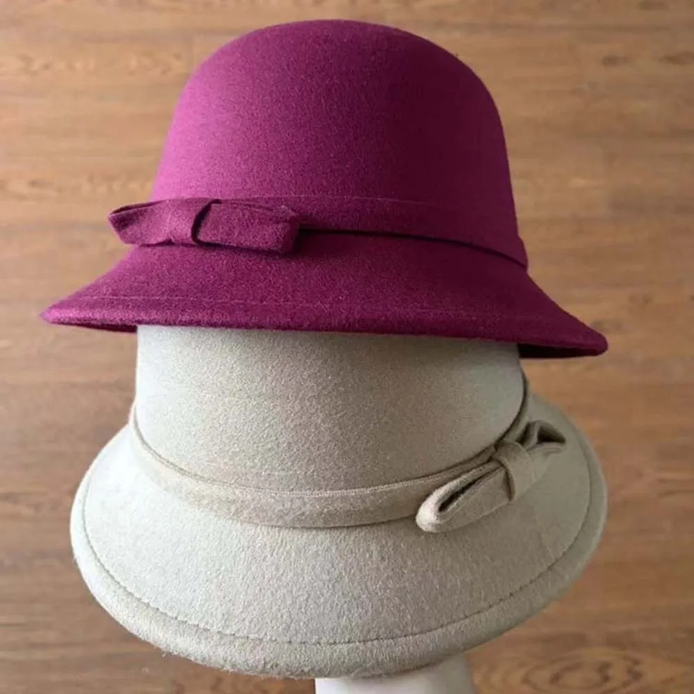 Koreanischer Wintermütze-Stil, warme Wollmütze, weicher Filzmütze, Retro-Klappmütze, einfarbig, schickes Design, Vintage-Fedora-Mütze, modische Damenmütze. – Detail 12
