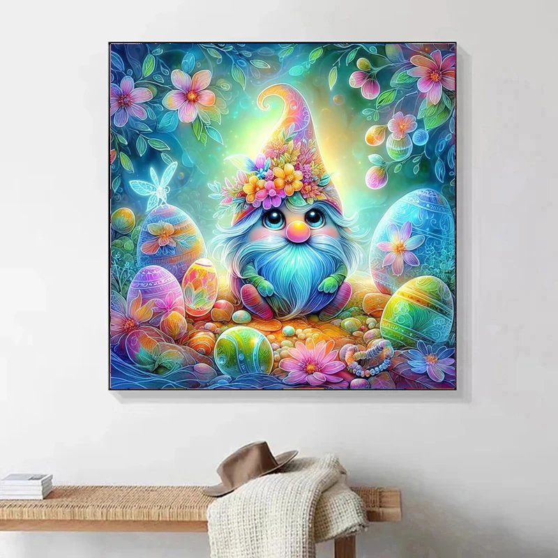 2024 New Cute Dwarf Full Crystal Diamond Painting 100% Fairy Dust Drill Mosaic Embroidery Cartoon Gnome Handmade Gift Home Decor