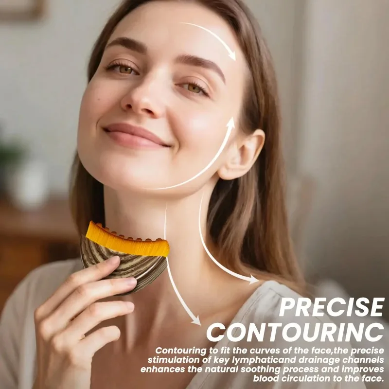 Massageador de drenagem linfática para rosto, escova de contorno linfático para rosto, projetado ergonomicamente para se ajustar à pele com precisão e
