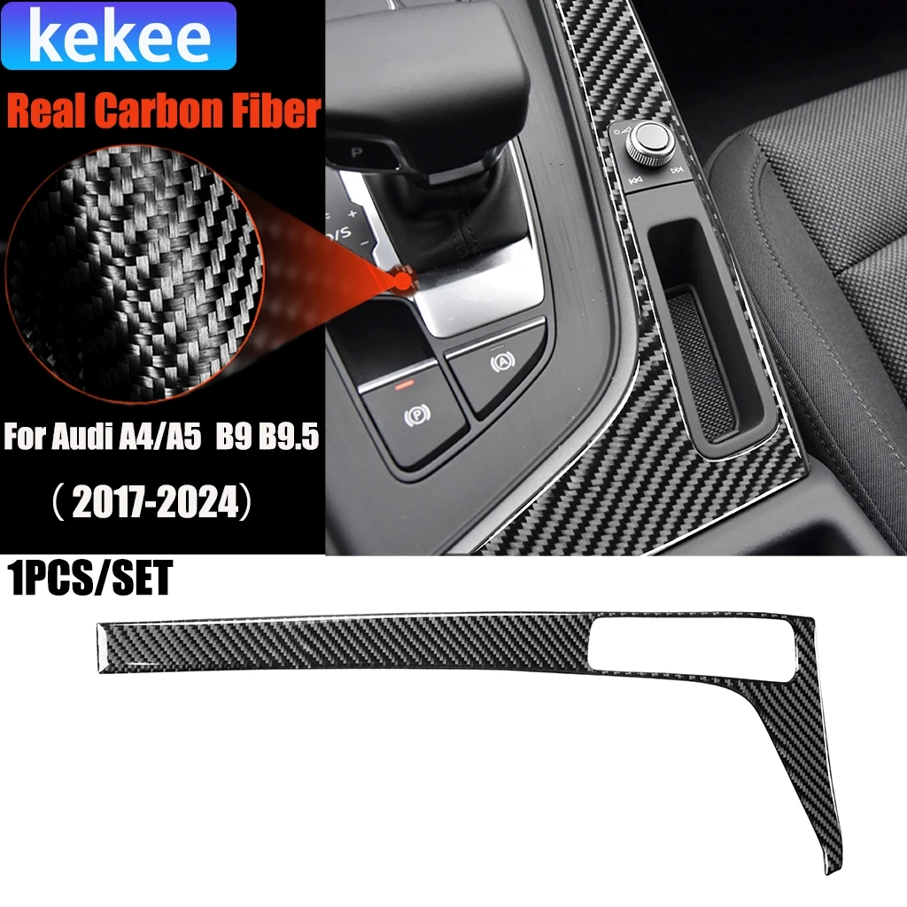 

Carbon Fiber Car Accessories Gear Shift Side Modified Interior Trim Cover Soft Sticker For Audi A4/A5 RS4 S4 B9 B9.5 2017-2024