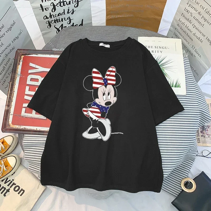 Kawaii Mickey Anime Blouses Y2k Women Clothing Graphic T Shirts Clothes Harajuku Oversized T Shirt Womens Tops