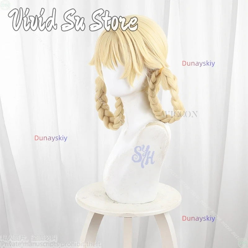 Jahoda تأثيري لعبة Genshin تأثير أنيمي كوسبريف كاواي ضفائر مزدوجة شعر مستعار مقاومة للحرارة الاصطناعية الشعر هالوين لعب الأدوار #4