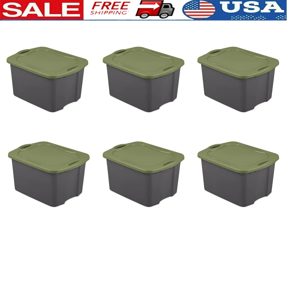 

Heavy Duty EZ Carry Storage Bins 70 Qt Full Grip Handles Stackable Clear Containers 6 Pack Household Use